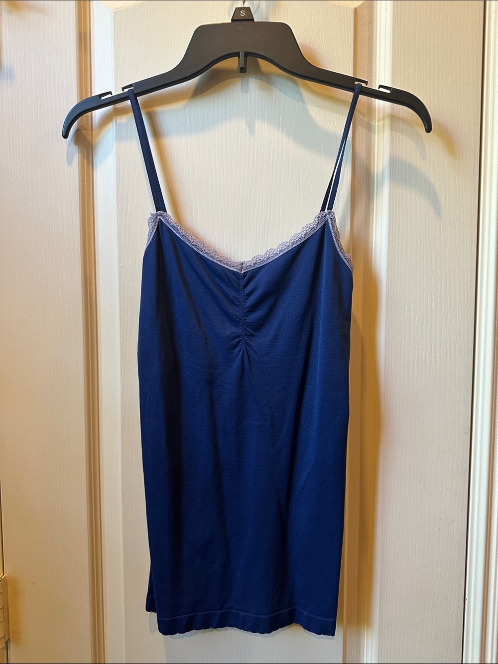 Victoria's Secret Navy Tank Top with Lavender Lace Trim